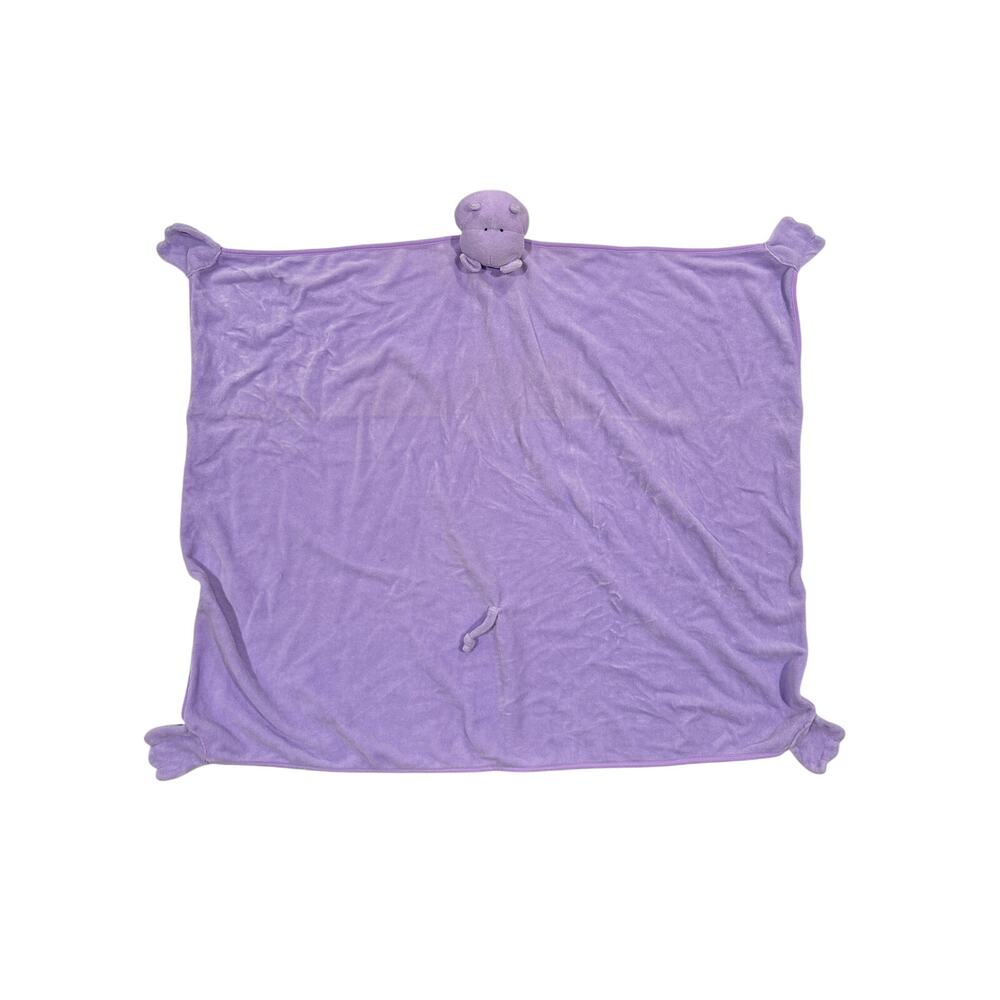 K-Bam LLC Purple Hippo Hippopotamus Baby Lovey Security Blanket Stuff Toy Plush